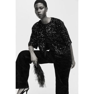 H&M(เอชแอนด์เอ็ม) คาร์ดิแกนประดับเลื่อม Women Sequined cardi…