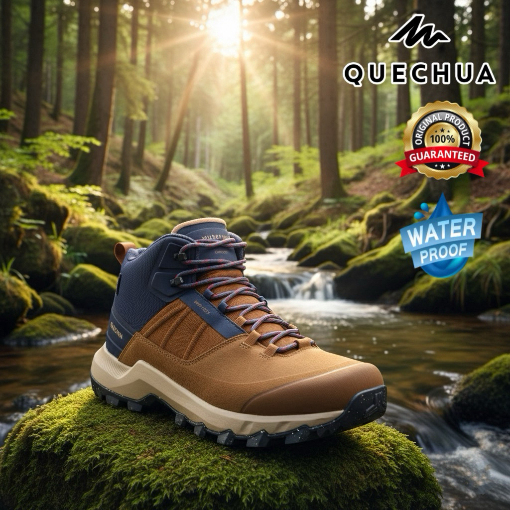รองเท้าเดินป่าหุ้มข้อกันน้ำสำหรับผู้ชาย “มีไซส์ 40-46” รุ่น MH500 (สีน้ำตาล) QUECHUA