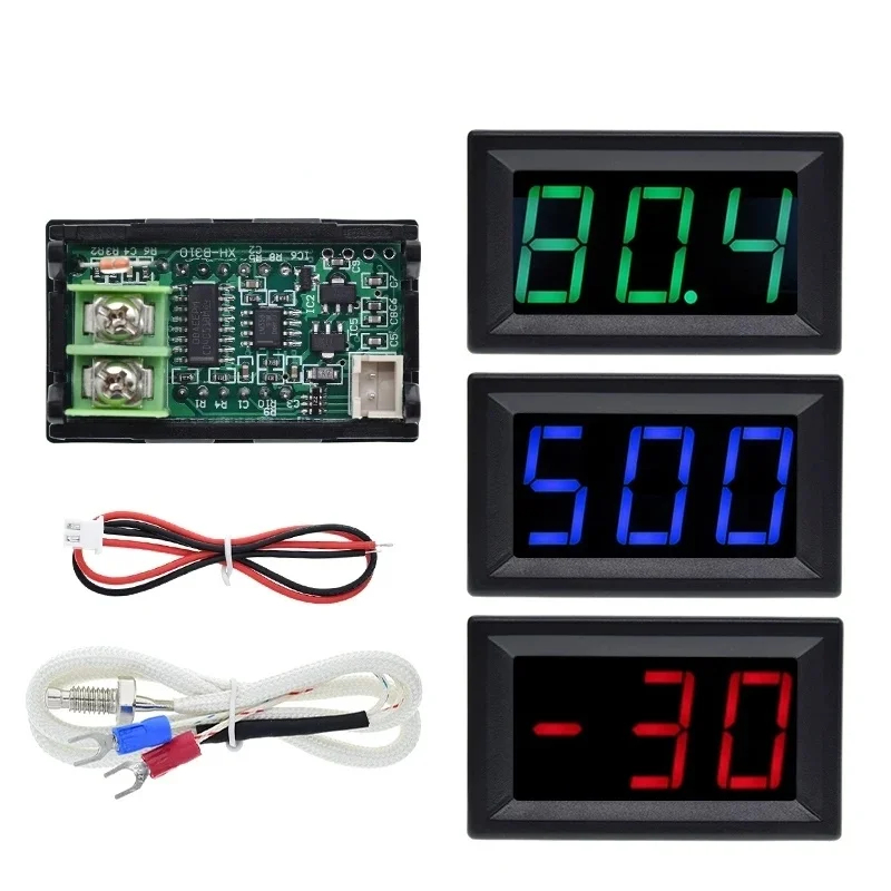 XH-B310 อุตสาหกรรมอุณหภูมิสูง k ประเภท M6 เทอร์โมมิเตอร์เทอร์โมมิเตอร์ 12V เครื่องวัดอุณหภูมิดิจิตอล
