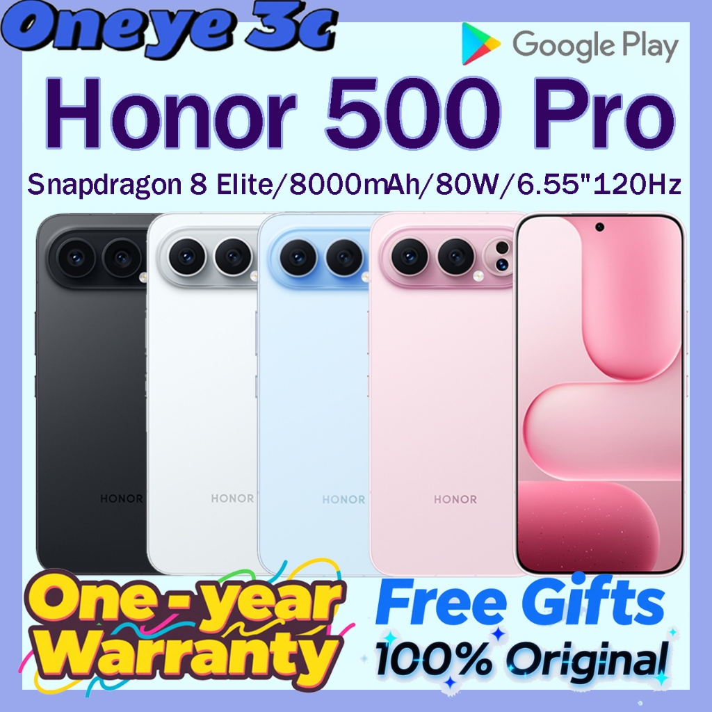 2025 Honor 500 Proสมาร์ทโฟนSnapdragon 8 Elite/Honor 500 โทรศัพท์Snapdragon 8S Gen 4/สนับสนุนไทยและ G