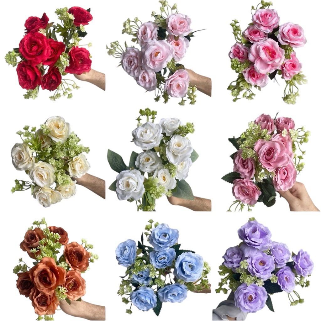 พร้อมส่งกุหลาบตัวแต่งช่อเล็ก รวมรุ่น กุหลาบเล็ก กุหลาบผ้า ดอกไม้ปลอม ดอกไม้ประดิษฐ์ Rose