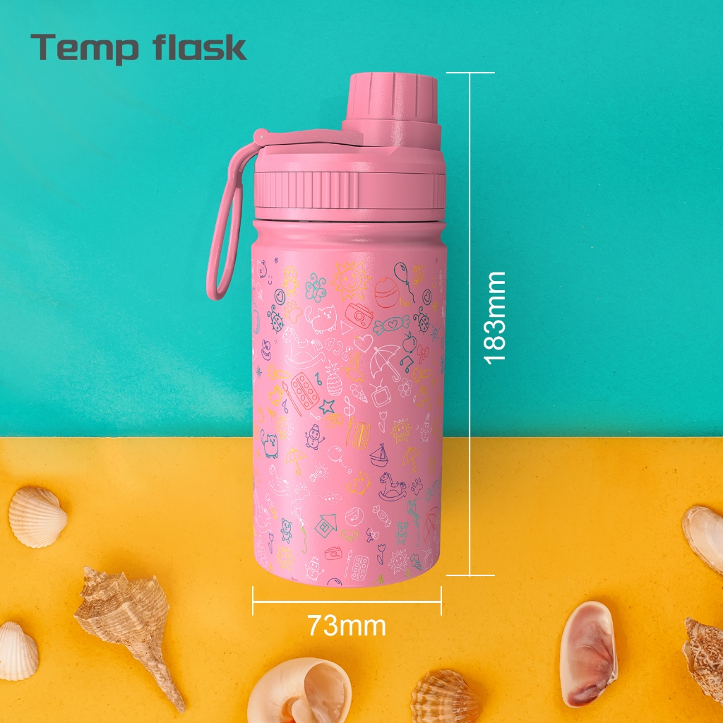 Tempflask ขวดน้ำเก็บความเย็นเด็ก 350ml ขวดน้ำสแตนเลส  ป้องกันการรั่ว ถ้วยพกพาสะดวก แบบทนร้อน-เย็น รูปที่ 2