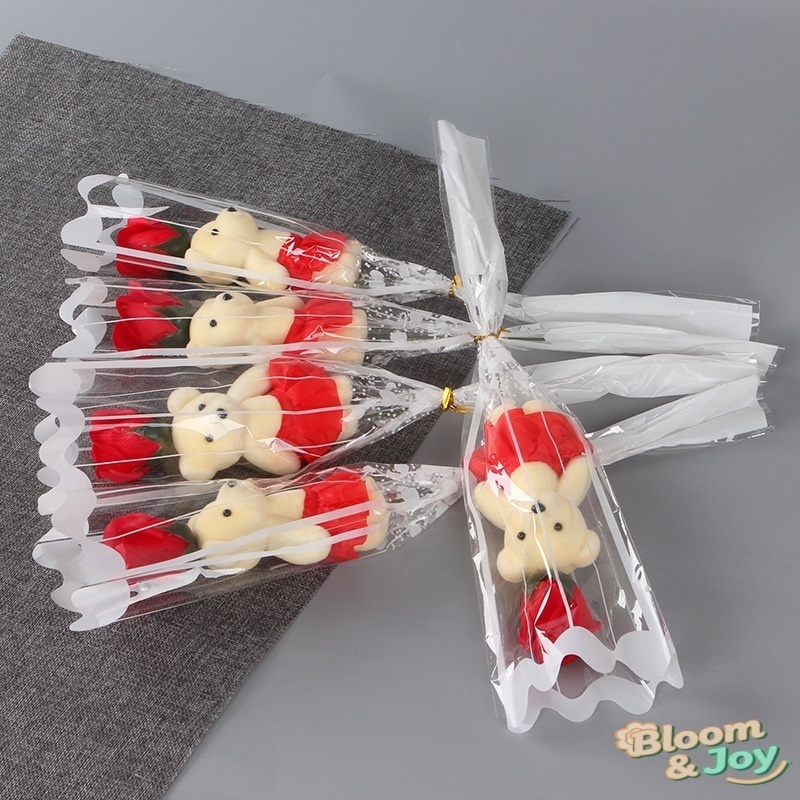 ของขวัญวันแม่ วันวาเลนไทน์ วันครู: ดอกกุหลาบประดิษฐ์รูปหมีขนาด 40 ซม. ราคา ถูกที่สุด ดีลบีเคเค แกลเลอรีภาพที่ 2