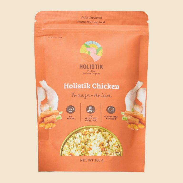 อาหารสุนัขฟรีซดรายสูตรไก่ 100 กรัม (Holistik FD Chicken 100g.)