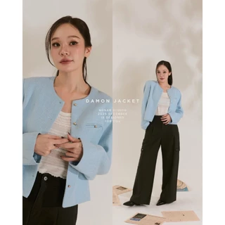 [ CHICAGO BLAZER ] ทรงคอกลม น่ารักมากก มาพร้อมกับผ้าทวิตเนื้อนุ่ม ใส่สบายมากๆเลยค่ะ ใส่คลุมได้ลุคจึ่งๆกันไปเลยย
