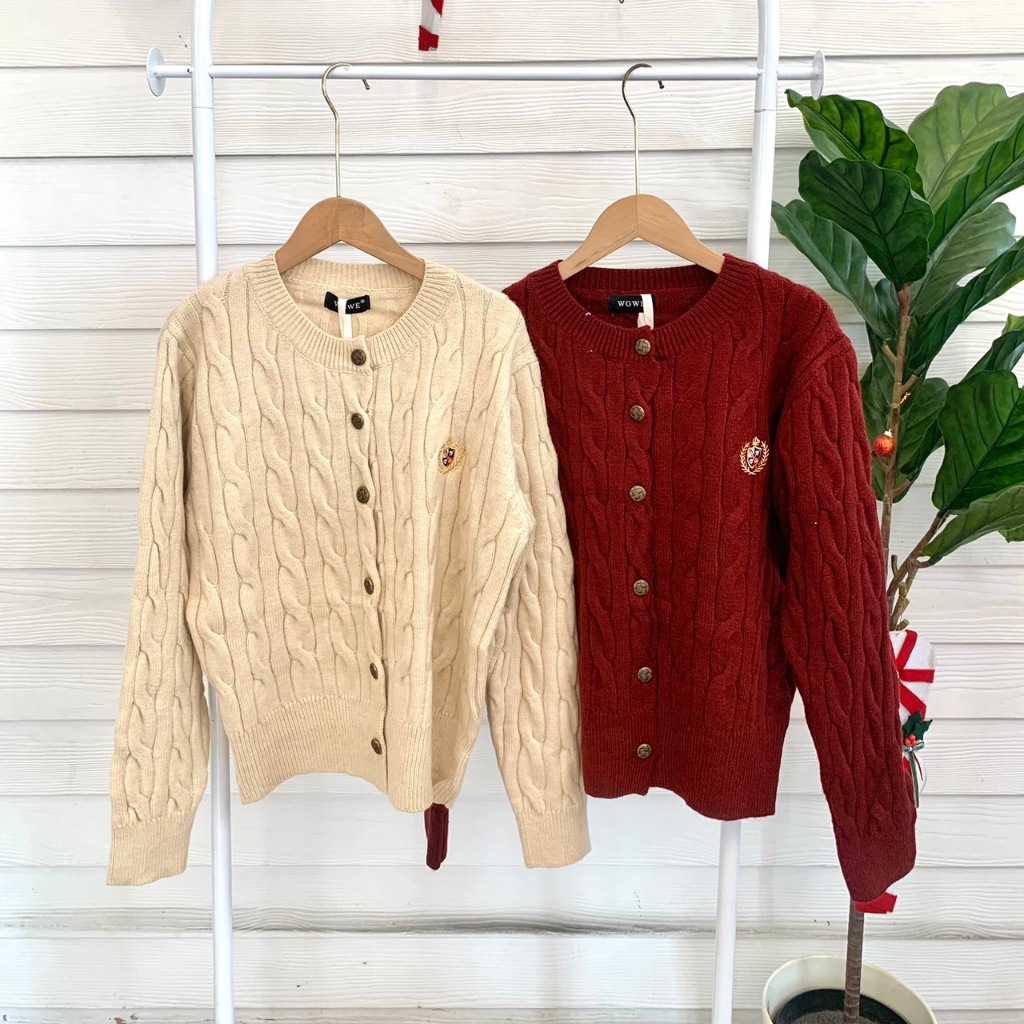 0-1130GT เสื้อไหมพรมแขนยาวปักอกดุมหน้า