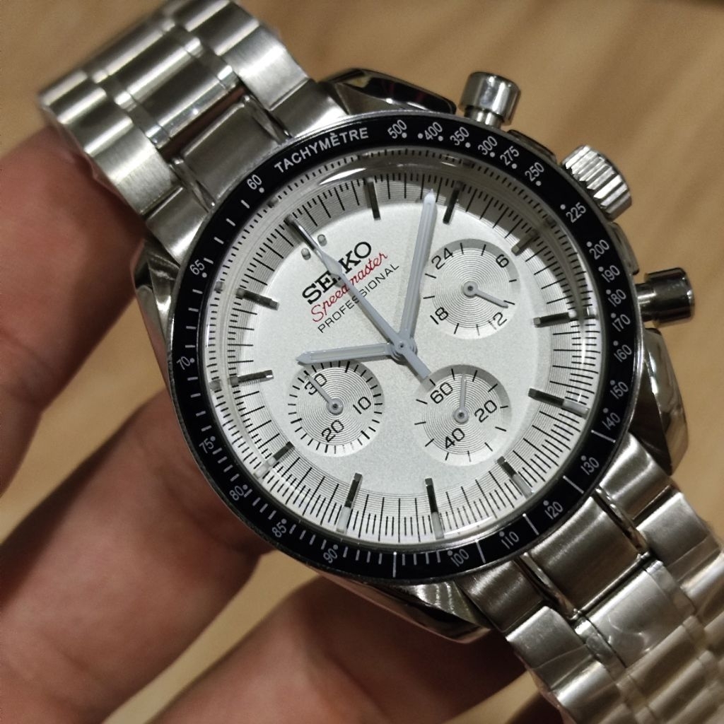 Seiko Modify Speedmaster white dial vk63