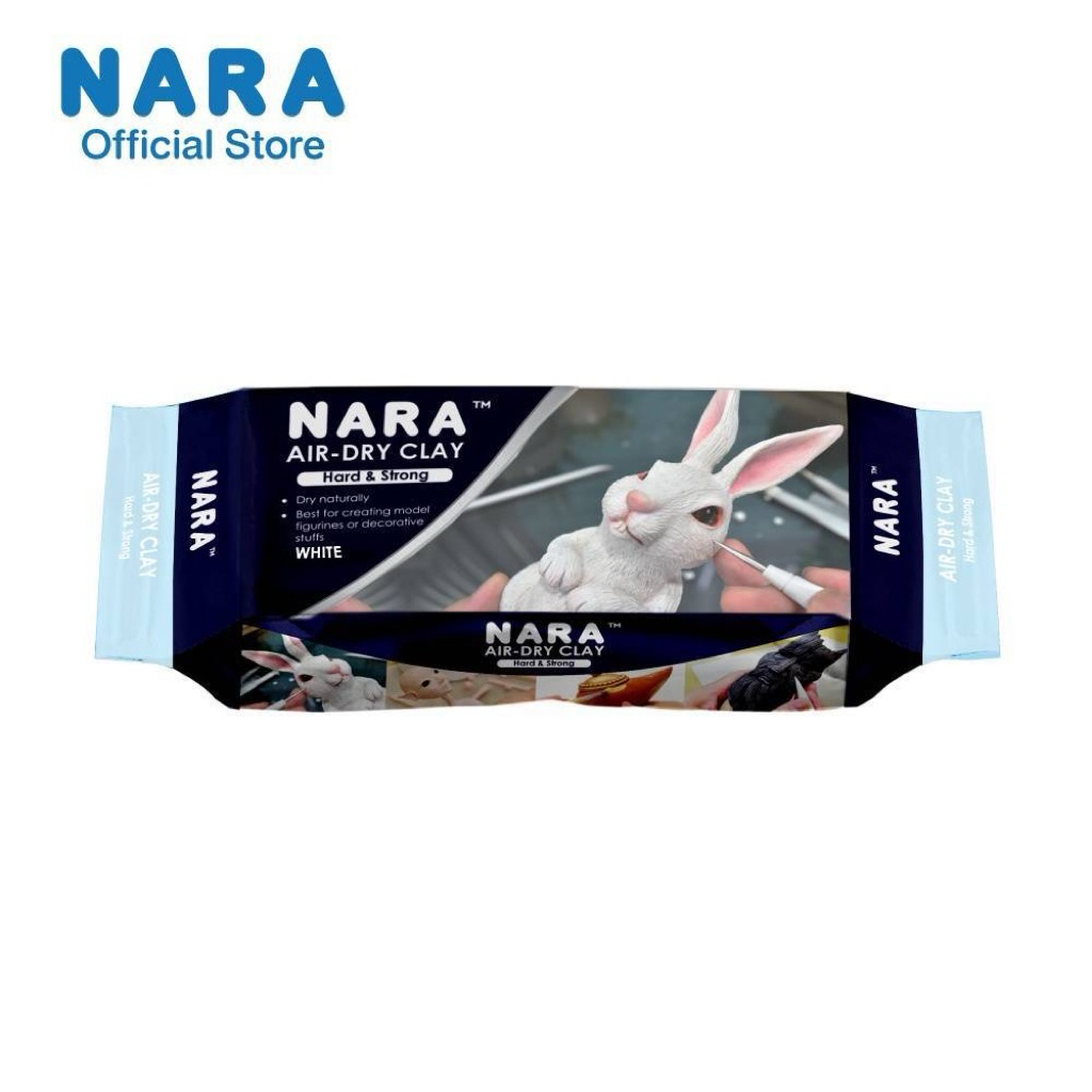 ดินเยื่อกระดาษ NARA Air-Dry Clay 500g. สีขาว แห้งได้ไม่ต้องอบ