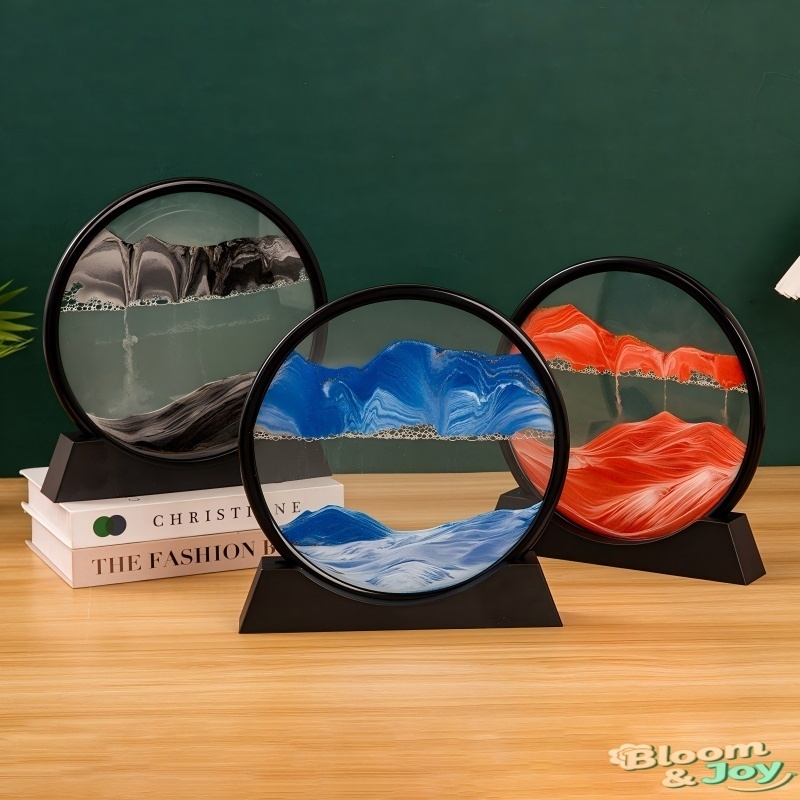 ภาพวาดทรายแก้ว 3 มิติ นาฬิกาทราย สร้างสรรค์เวลา