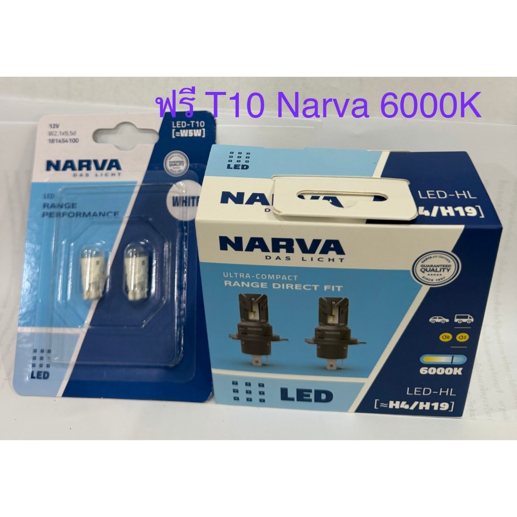 NARVA หลอดไฟหน้ารถยนต์ ขั้ว H4/H19, H7/H18, H11, HB3/HB4 Direct Fit LED 6000K และ 3500K (12V และ 24V