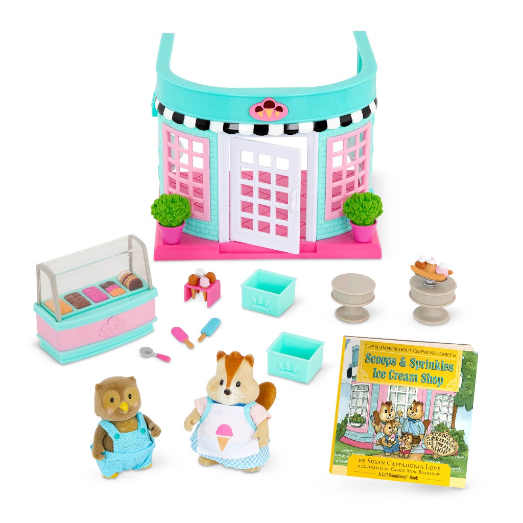 Li'l Woodzeez Ice Cream, SM. Playset w/ Character เซ็ตร้านขายไอศครีม พร้อมตุ๊กตา