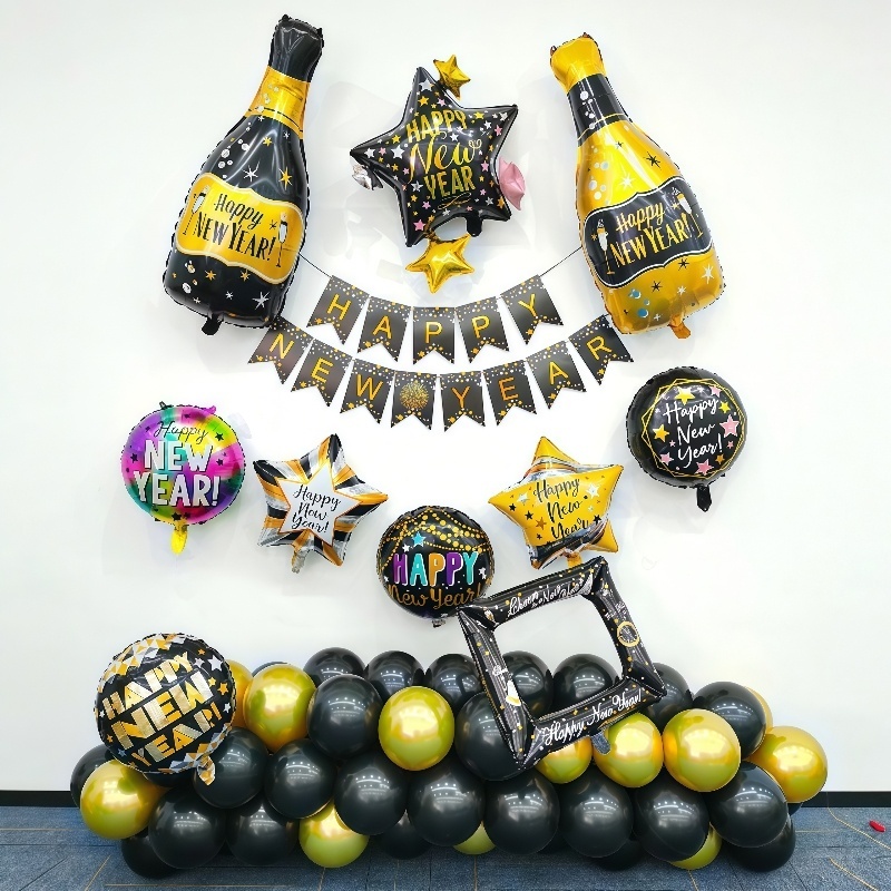 แบบให้เลือก ชุดละ 40 ชิ้น เซ็ตปาร์ตี้ปีใหม่ 2026 ลูกโป่งปีใหม่ Happy New Year ชุดลูกโป่งปีใหม่ ตกแต่งปีใหม่ - รูปที่ 2