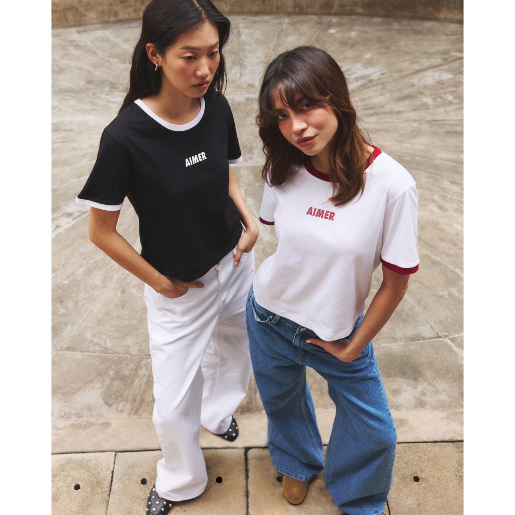 AIMER - Classic Ribbed Contrast T-Shirt เสื้อยืด