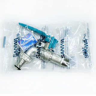 SANWA ก๊อกสนามล็อคกุญแจ ก็อกบอลสนาม ก้อก 4 หุน (1/2 นิ้ว) แถมฟรีแม่กุญแจ 20 มม.+กุญแจ