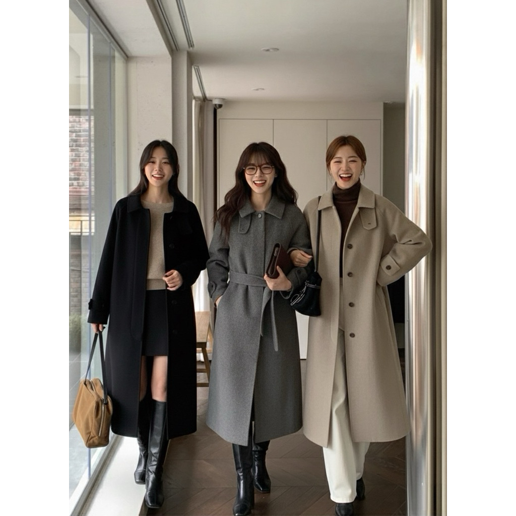 Styles_Unnie  ☃️ (C339) Otaru Wool Coat ⛸️❄️ เสื้อโค้ทผ้าวูลผสม ขนาดฟรีไซส์ กันหนาวได้ดีมาก พร้อมส่ง 3 สี