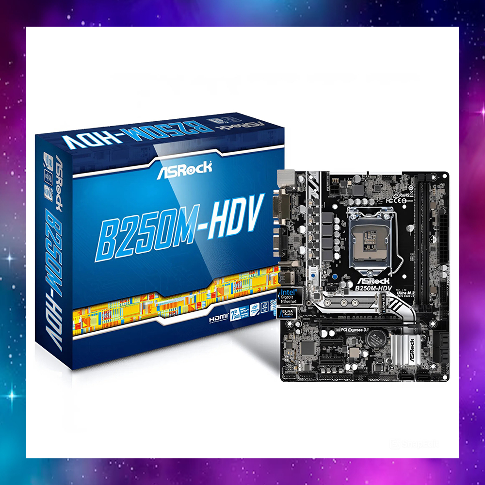 MAINBOARD (เมนบอร์ด) 1151 ASROCK B250M-HDV GEN6-7 ใช้งานปกติ