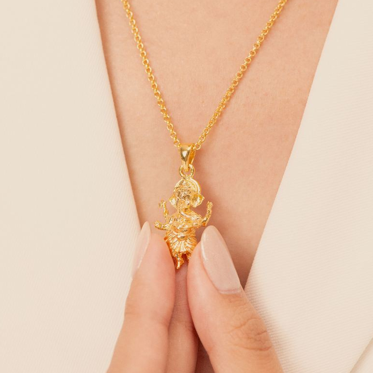 Vachana - Stand Ganesha Radiance Necklace (สร้อยพิฆเนศปางยืน) 925 Sterling Silver Gold Vermeil