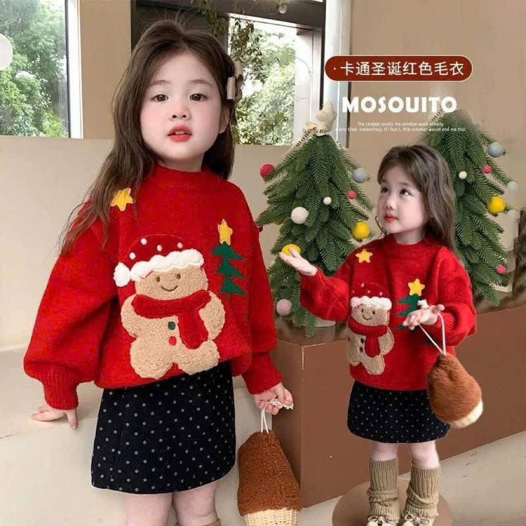 ชุดเซตลูกสาวงานปักคริสมาสแดงน่ารัก❤️พร้อมส่ง