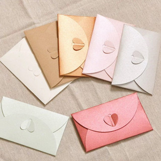 (En23) ซองจดหมายกระดาษแข็งกลิตเตอร์มุกวิ้ง ปิดผนึกรูปหัวใจ ซ…