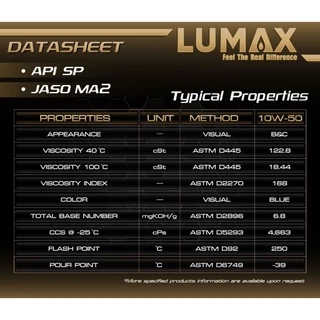 น้ำมันเครื่องสังเคราะห์100% LUMAX RS-1 JASO MA2 10W/40 , 10W/50 และ AX-1 JASO MB 10W/40 ขนาด 1L