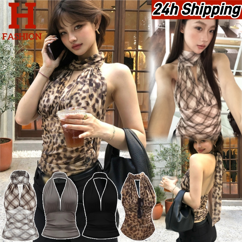 HOT พร้อมส่ง เสื้อคล้อง สไตล์มินิมอล ลายเสือ มินิมอล ลายสก็อต สีพื้น-FY9384