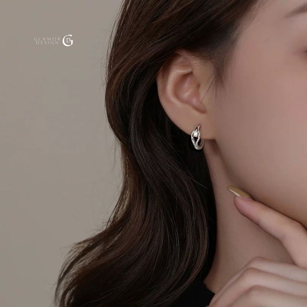 GLAMOR✨ต่างหูเงินแท้ Hollow Tear ต่างหูทรงหยดน้ำแบบกลวง เงินแท้925 ต่างหูผู้หญิง ต่างหูแฟชั่น รูปที่ 6