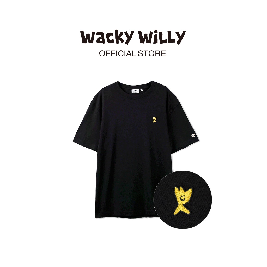WACKY WILLY เสื้อยืดรุ่น Willy Kiky Double Patch Short Sleeve T-Shirt Black (80021OKDSSU_H5BKXX)