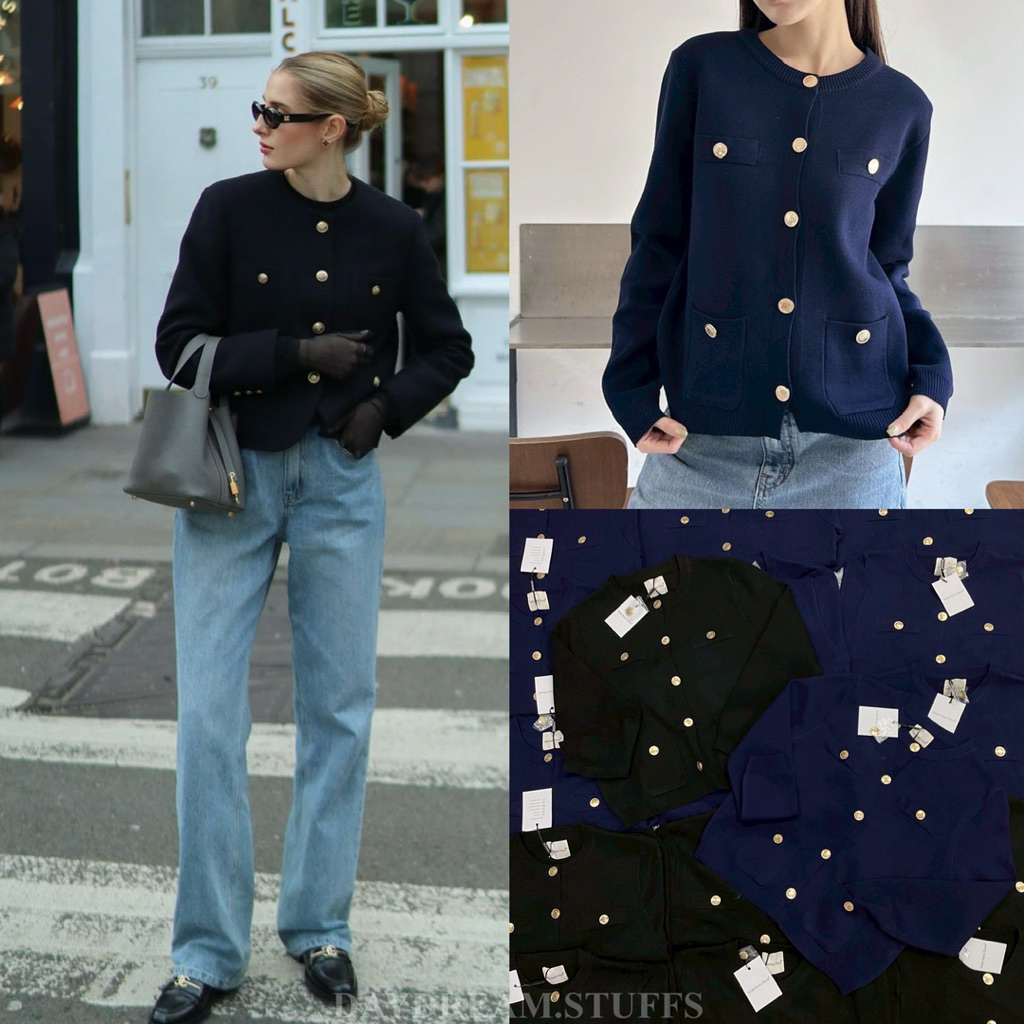💫พร้อมส่ง💫ZR gold buttons knit cardigan • เสื้อคาร์ดิแกน ผ้าทอกระดุมทอง สไตล์ซาร่า งานสวยดูแพง ไหมพรมเนื้อนุ่มยืดใส่สบาย