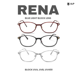 ALP แว่นกรองแสง ทรงสี่เหลี่ยมมน รุ่นRENA น้ำหนักเบา ไม่เจ็บหู กรองแสงสีฟ้า Computer Glasses BB0126