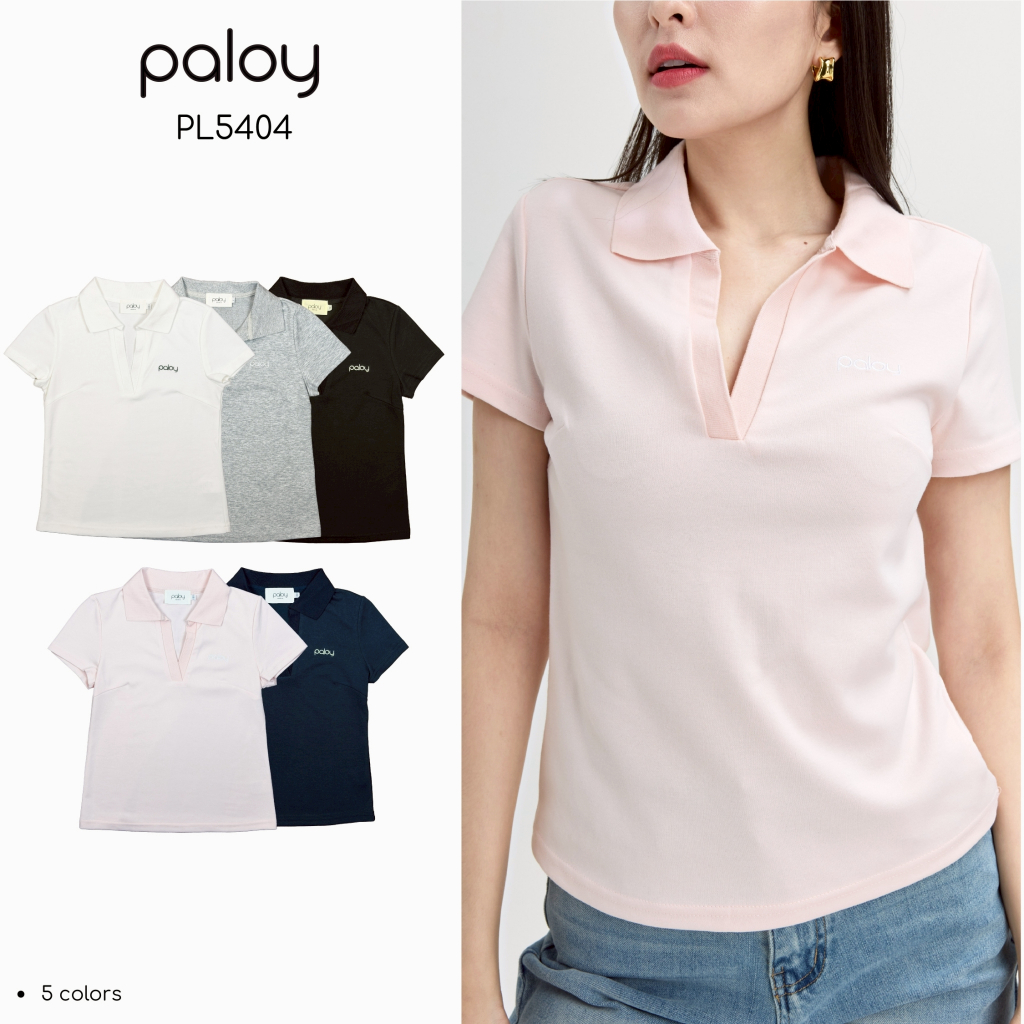 Paloy - PL5404 เสื้อยืดแขนสั้นคอปก สีพื้น