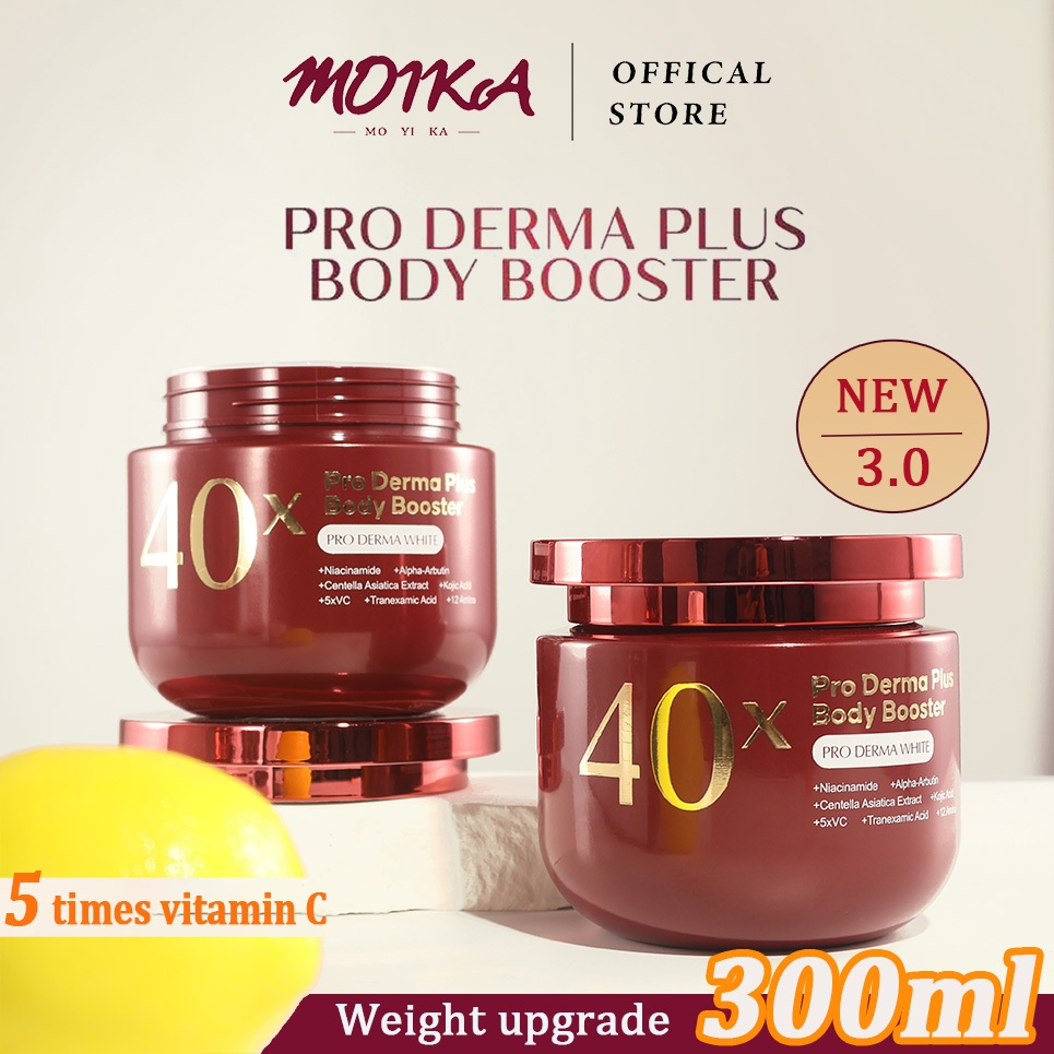 【การอัพเกรดใหม่เพิ่ม 5xVC】MOIKA ครีม 40x PRO DERMA PLUS BODY BOOSTER 300ml บูสเตอร์บำรุงผิวกาย เนื้อ