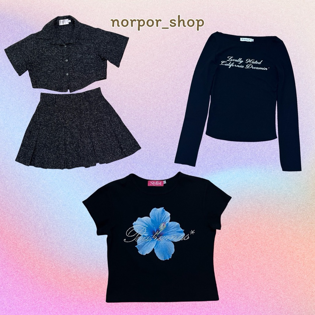 เสื้อแบรนด์ไอจีมือสอง Baby tee y2k งานไอจีstylist cintageมือสองสภาพดี