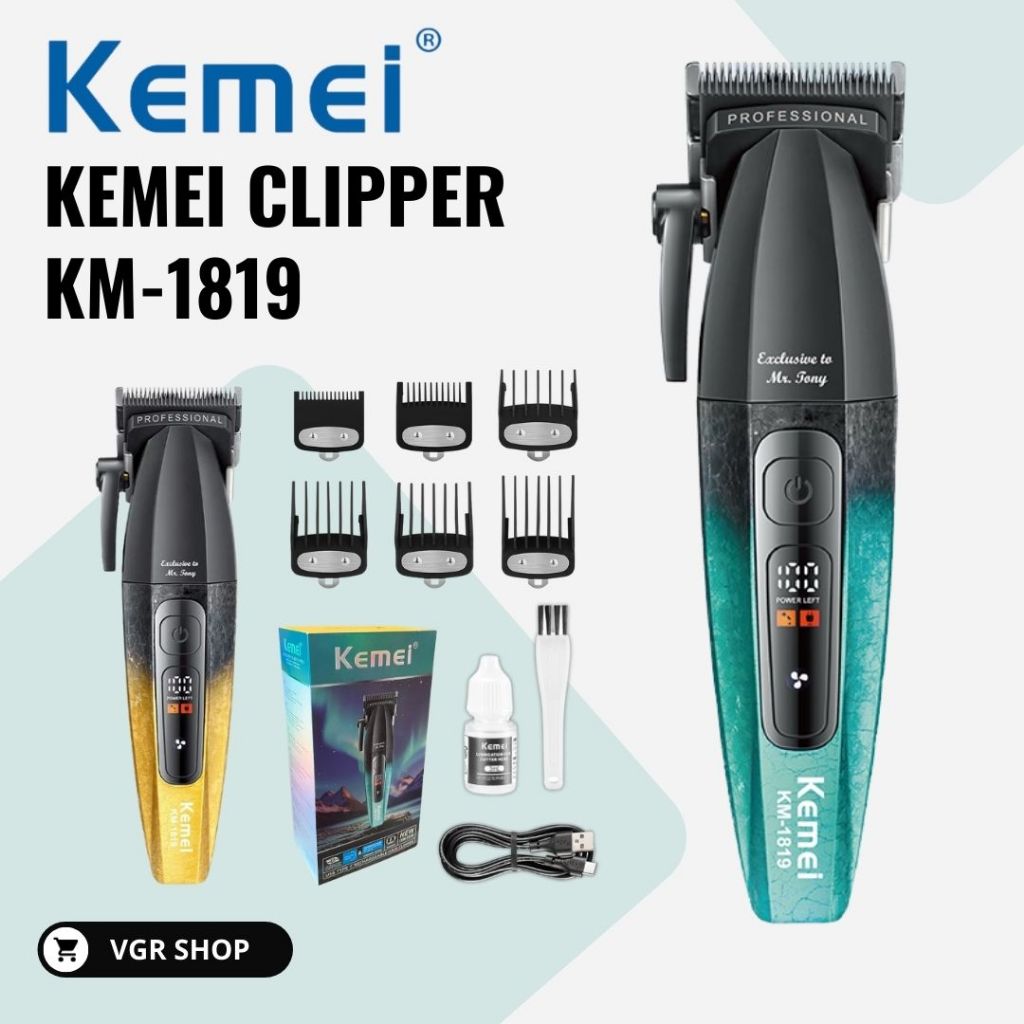 KEMEI ปัตตาเลี่ยนตัดผม รุ่น KM-1819 รอบหมุน 8000 RPM ดีไซน์ทันสมัยสีสวย