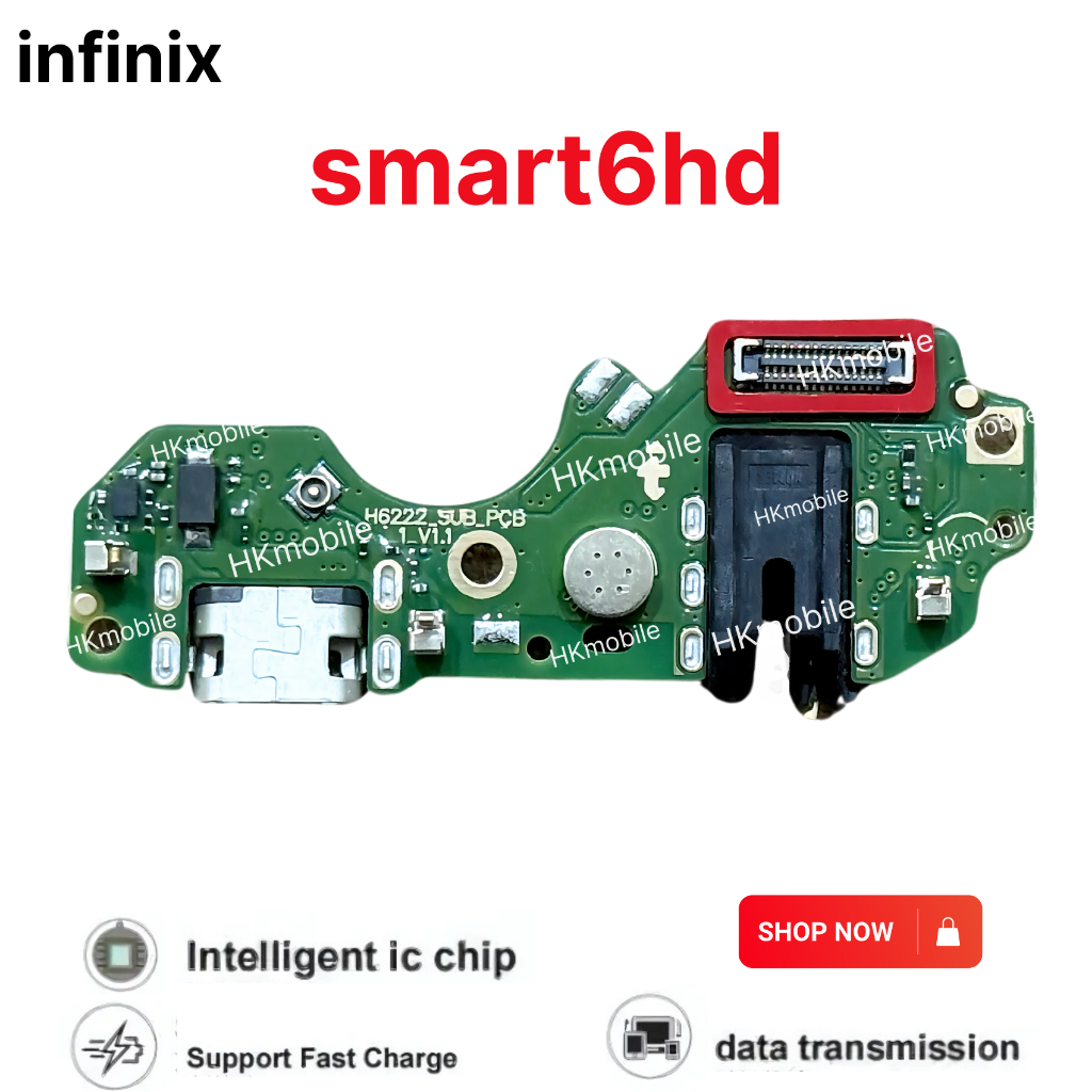 แพรชาร์จ Infinix Smart6 HD บอร์ดชาร์จตรงรุ่น ก้นชาร์จพร้อมไมค์และสมอ ตูดชาร์จ Smart6 HD อะไหล่มือถือ พร้อมส่ง
