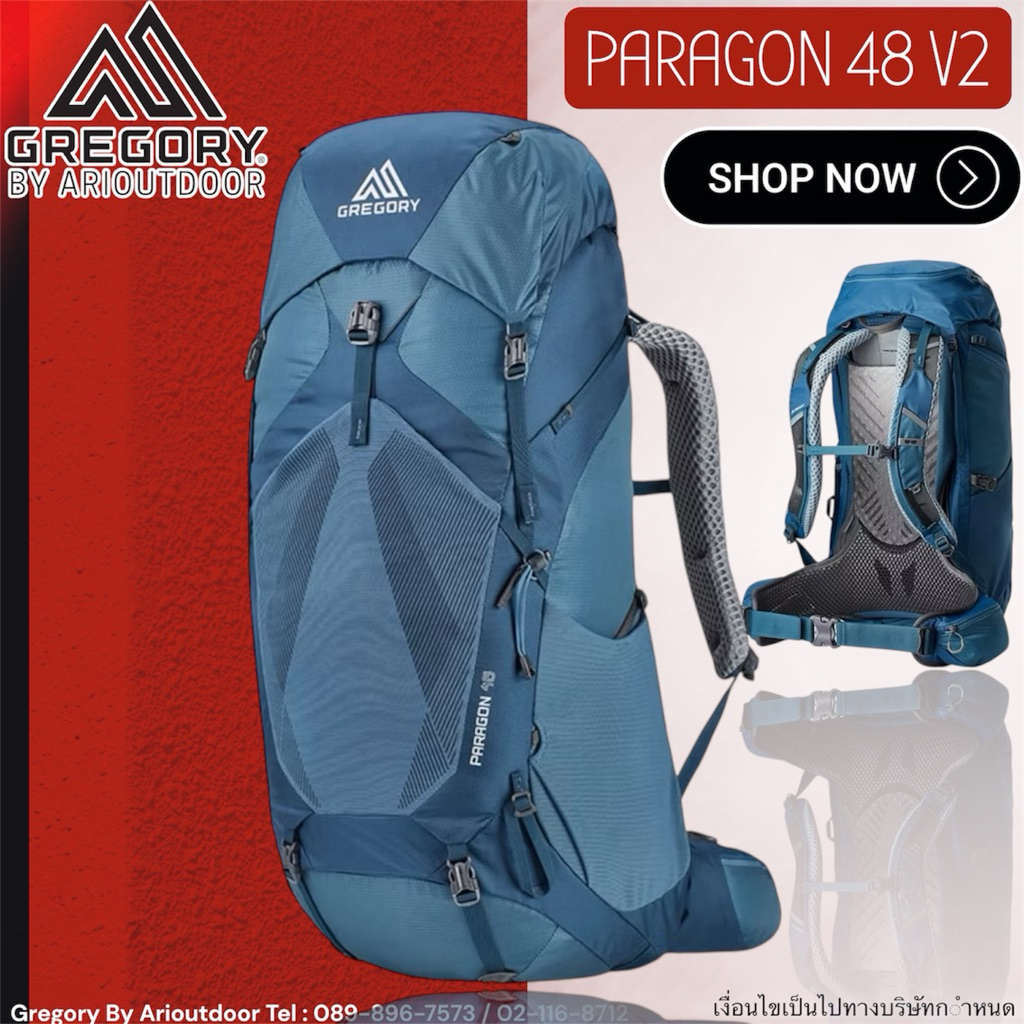 Gregory Paragon 48 V2 Men กระเป๋าเดินทาง เดินป่า ใช้งานได้ทั้งทริประยะและทริประยะ (สัมภาระน้อย) กระจ