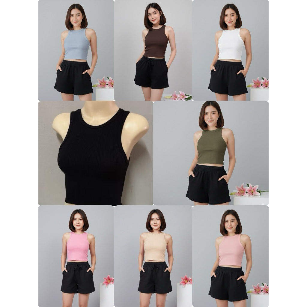 เสื้อกล้ามครอป-ไซส์S-ผ้านิ่มใส่สบาย