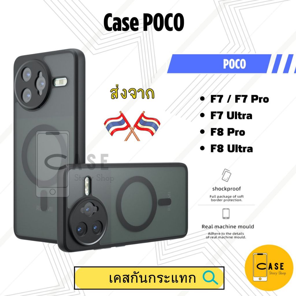 เคส POCO F7 / F7 Pro / F7 Ultra / F8 Ultra / F8 Pro เคสแม่เหล็ก กันกระแทก ฝาหลังแข็ง Frosted Case