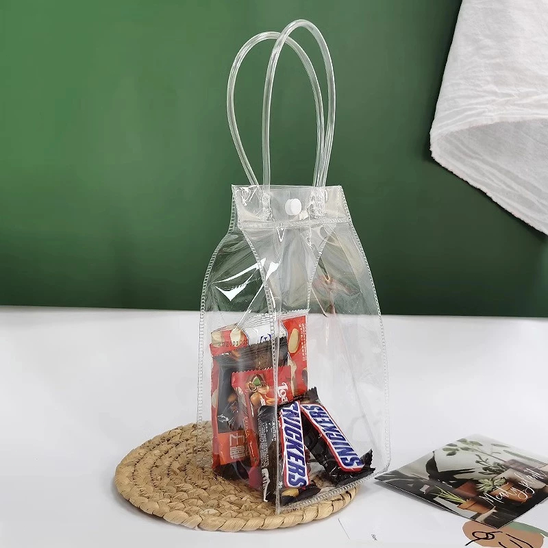 กระเป๋าถือ PVC แบบพลาสติกใส มีหูหิ้ว กันน้ำ มีหลายไซส์ และกันฝุ่นเก็บน้ำหนักได้ดี - 2