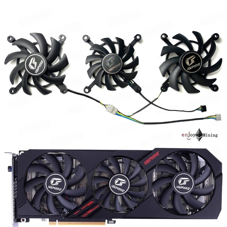 พัดลมการ์ดจอ Colorful RTX 2060 GTX1650 1660 1660S Ultra Graphics Card Cooling Fan
