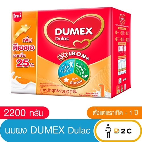 นมผง ดูแลค สูตร 1 2200 กรัม ดูเม็กซ์ Dumex Dulac