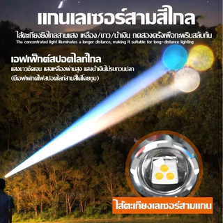 【รับประกัน 5 ป】ไฟคาดหัวแรงสูง 2000000W ไฟส่องกบ แบตอึด48-72ชม.ไฟฉายแรงสูง ไฟสายคาดหัว ไฟฉายแบบชาร์จ หม้อแบตคาดหัว