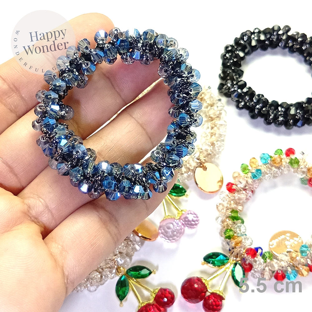 ที่มัดผม คริสตัล ไม่กินผม วิบวับ หรูหรา รัดผม สวยมากๆ สไตล์เกาหลี เหมาะสำหรับออกงาน 5.5 cm - รูปที่ 2