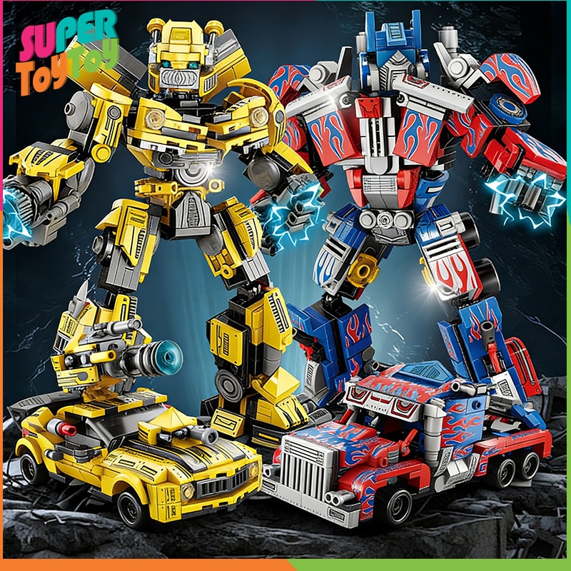ตัวต่อหุ่นยนต์ ตัวต่อรถ Transformers ออพติมัส ไพร์ม บัมเบิลบี ของเล่นเด็กชาย ของขวัญวันเด็ก