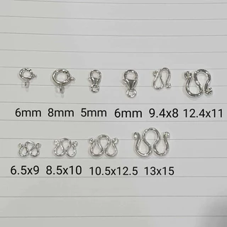Top Silver:ตะขอตัวM ตัวS สปริงกลม ก้ามปู เงินแท้92.5%