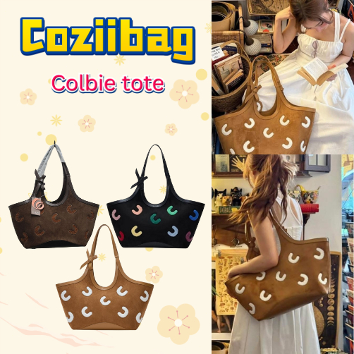 🛍️💯【ของแท้100%】กระเป๋า Coziibag Colbie tote bag  สะพายไหล่สีสวย! 👜✨กระเป๋าถือ กระเป๋าสะพายข้าง