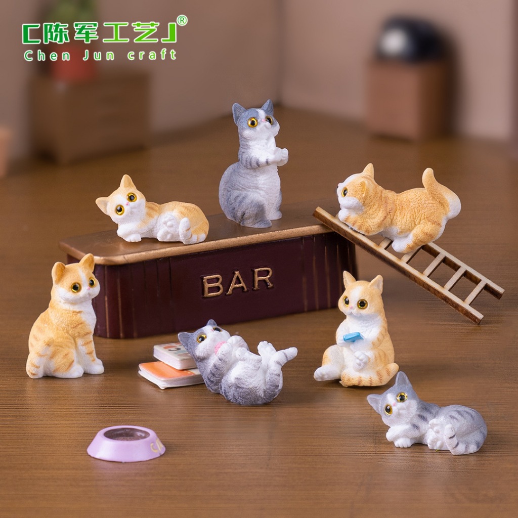 z002ตุ๊กตาแมวขี้เล่นสร้างสรรค์ ของตกแต่งบ้านตุ๊กตา