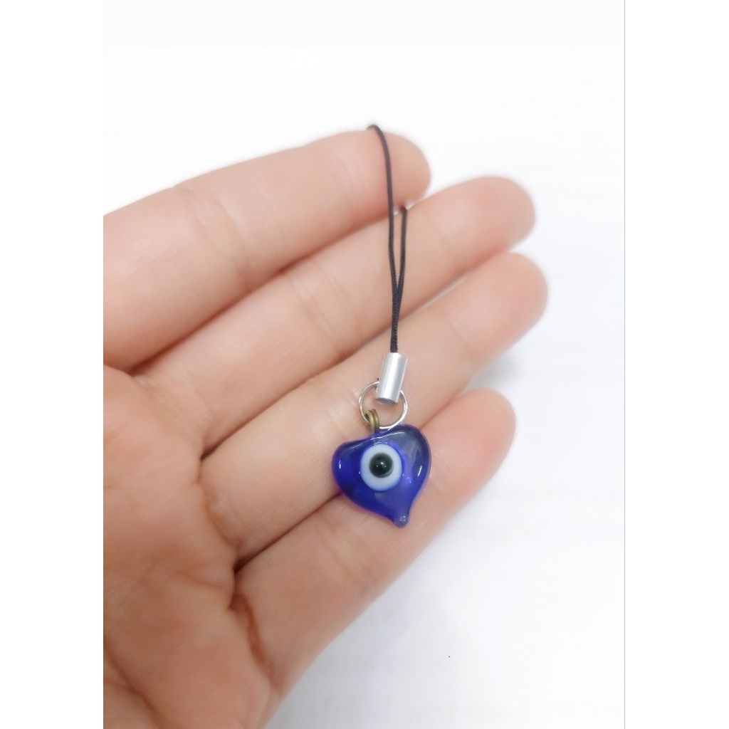 Evil eye สำหรับห้อยโทรศัพท์ กระเป๋า วัสดุแก้วหัวใจ จากตุรกี