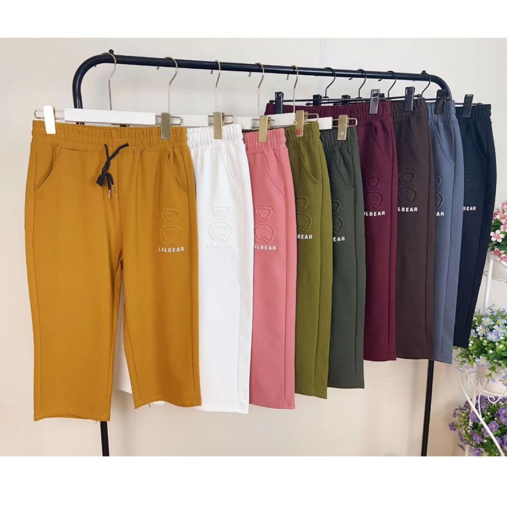 กางเกงขา 5 ส่วนสีสวยมาก เนื้อผ้ายืดใส่สบาย🎀พร้อมส่งจากไทย🎀