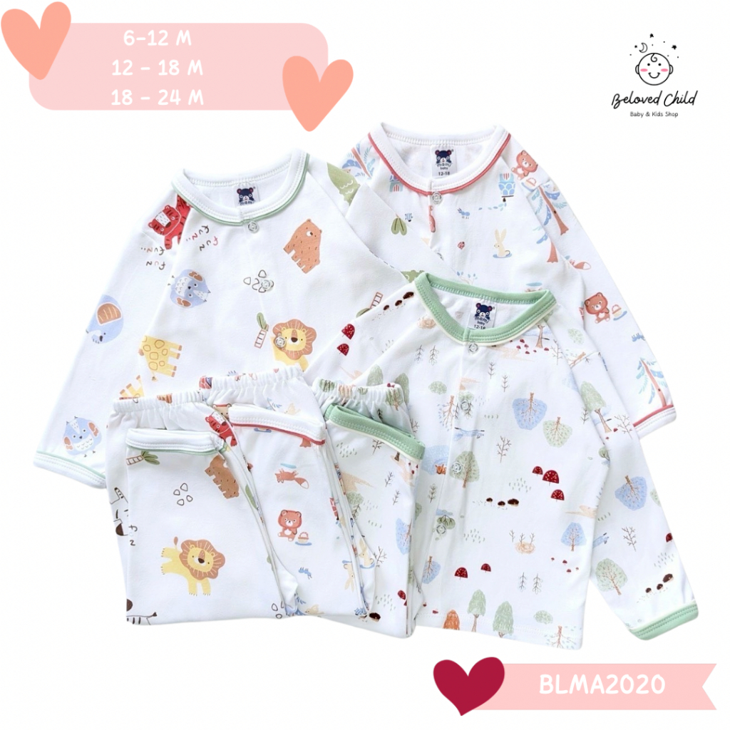 ชุดนอนเด็กโต ลายน่ารัก ผ้าคอตตอนนุ่มๆ Mami Baby 6-24 เดือน