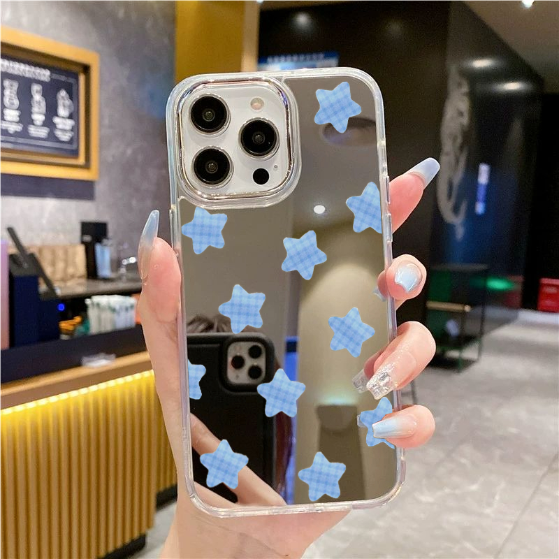 🌟 เคสไอโฟน เคส iPhone 16 Plus/16 Pro Max 15 14 13 12 11 X 8 7 Plus กระจกเงา – ดาวสีหลายสี ป้องกันขัดได้ดี - รูปที่ 2